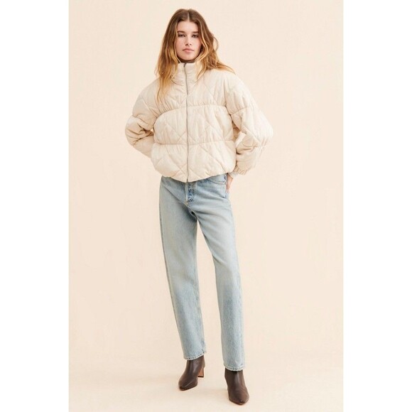 NWT-Sadie & Sage x Anthropologie -Cosmic Quilted Velvet Jacket Cream/Ivory-Small - Picture 5 of 11